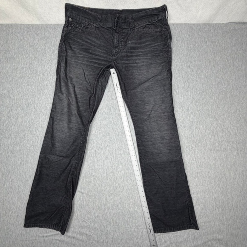 True Religion‎ Ricky Relaxed Straight Corduroy Pants Black Mens 38x31.5